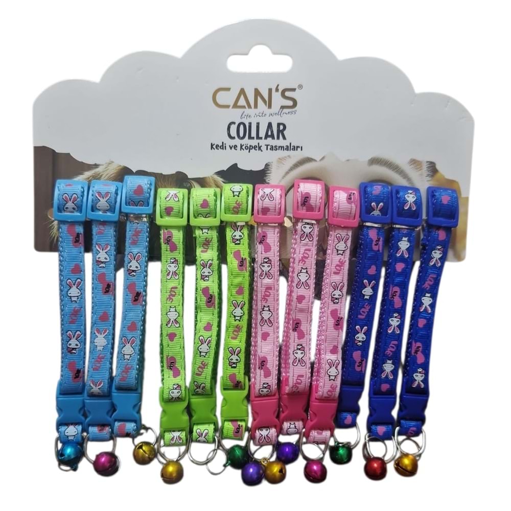 BRC-87 Tavşan Desenli Zilli Boyunluk 1 cm