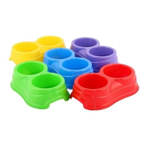 Yıldırım Pet Plastik 2 Li Küçük Mama Kabı 22 x 13 x 6 cm