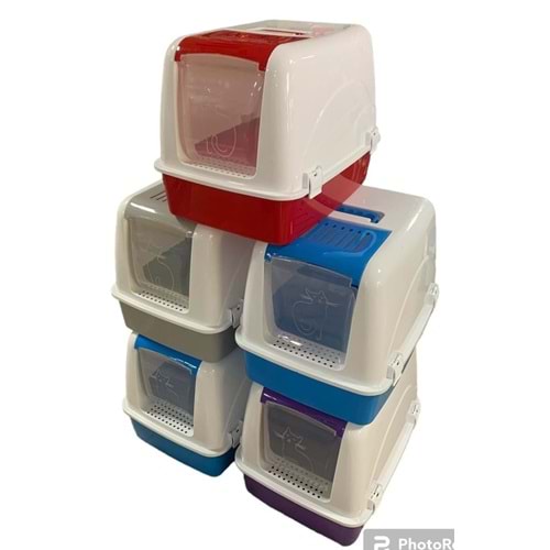 CANS Renkli Taban Lüx Kapalı Tuvalet (Orta Boy) 52X41X40 h