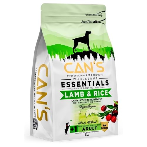 Cans Dog Kuzu Etli Mama 3 Kg