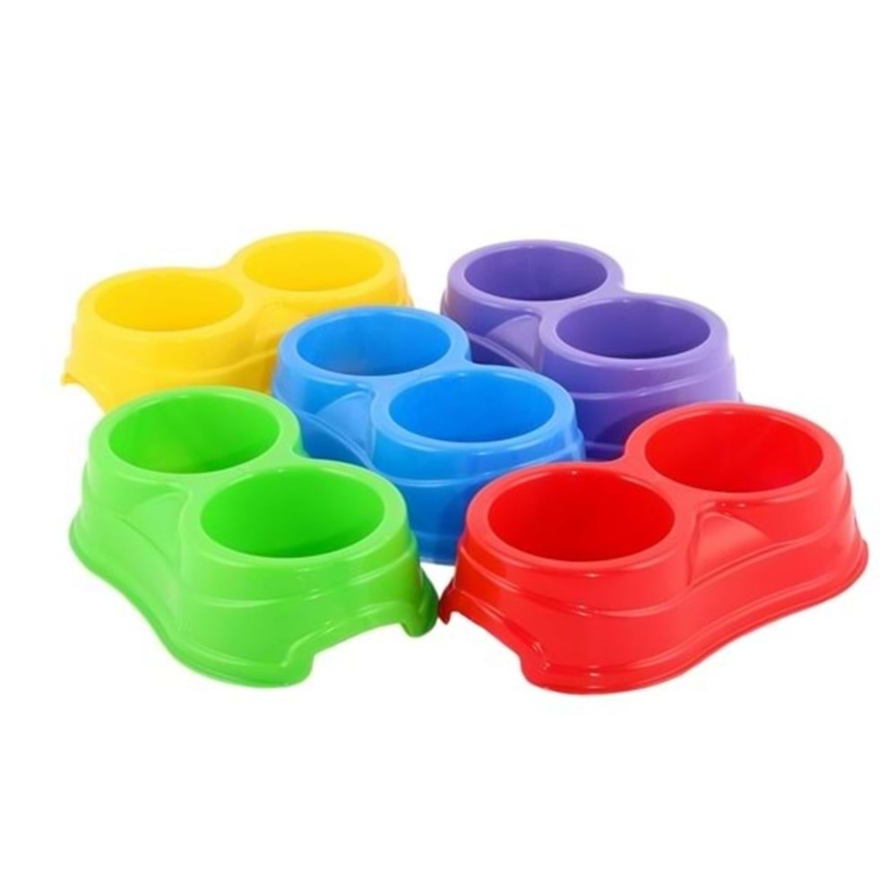Yıldırım Pet Plastik 2 Li Büyük Mama Kabı 34 x 19 x 8.5 cm
