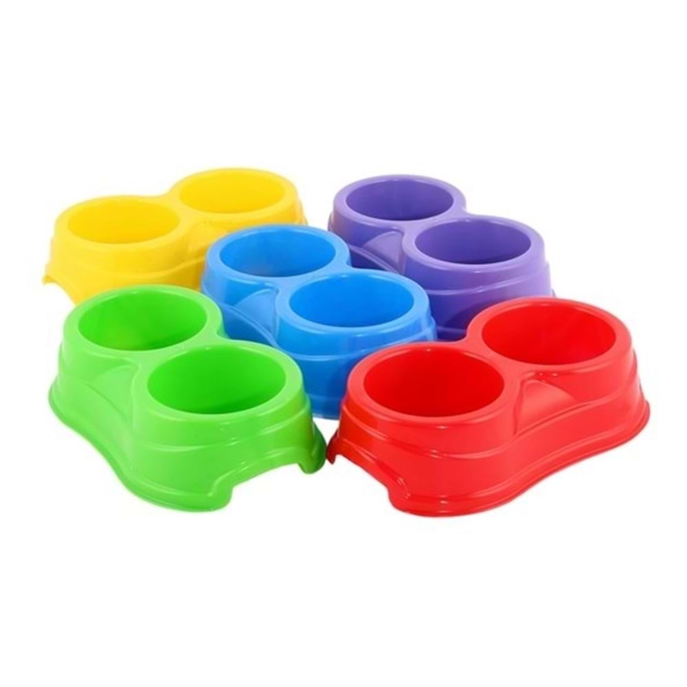 Yıldırım Pet Plastik 2 Li Küçük Mama Kabı 22 x 13 x 6 cm